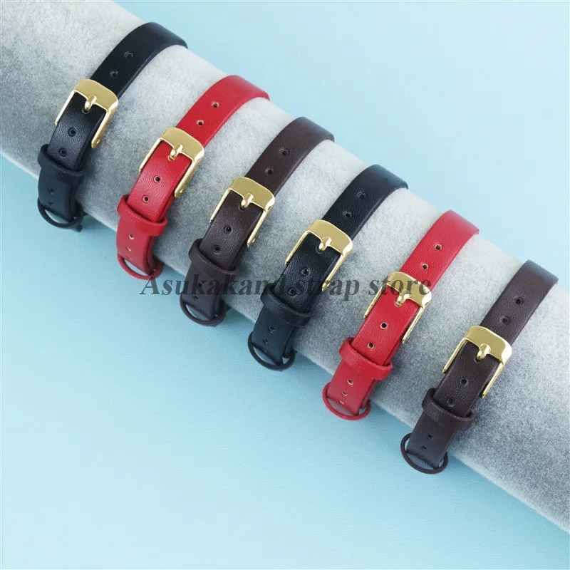 รูปสินค้า สายนาฬิกาหนังยืดหยุ่น ปรับได้ 3 ขนาด สีดำ หัวเข็มขัดทอง