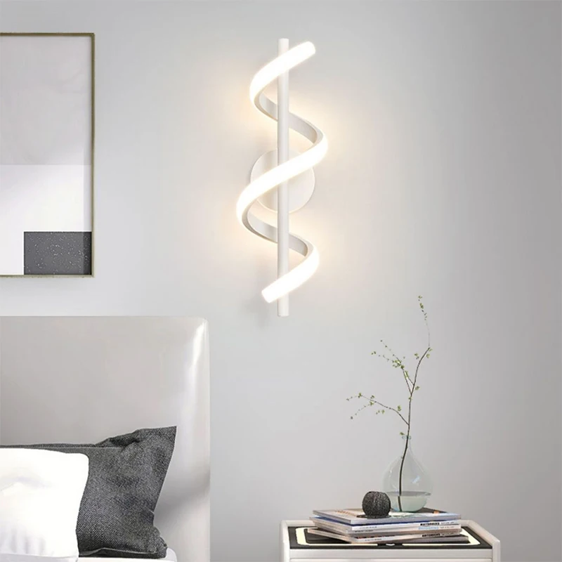 Minimalist LED Wall Lamp Nordic Bedroom Bedside Sconce Black White Gold Decorative Lighting Living Room Corridor Indoor Fixtures