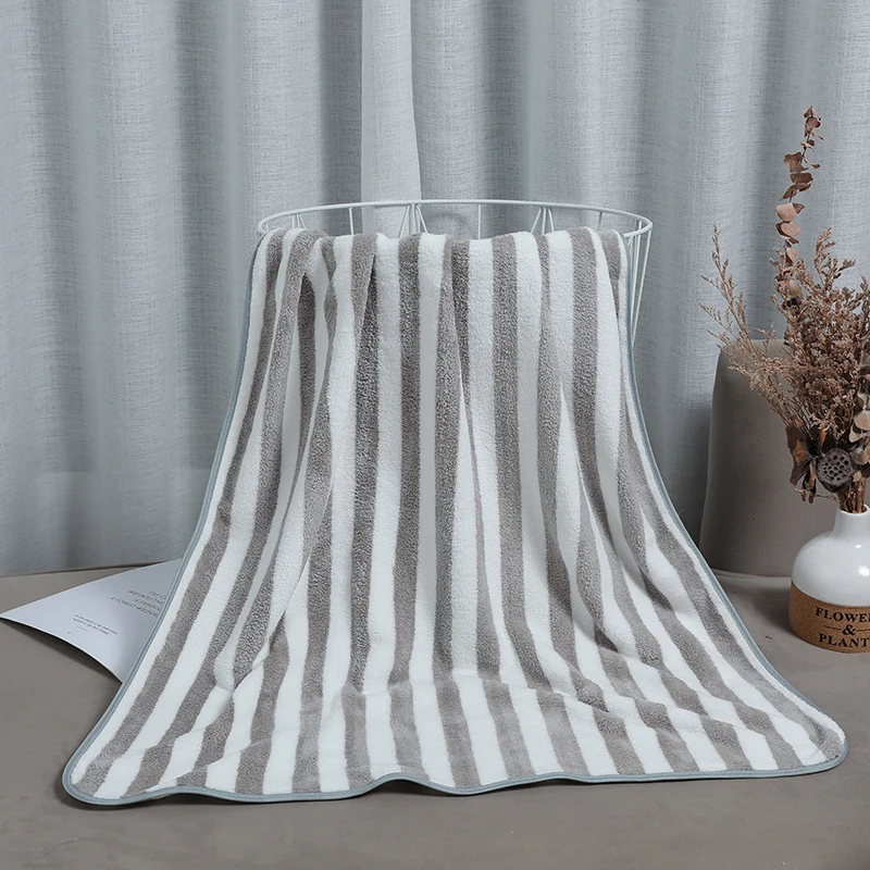 Microfiber Beach Towel Towel Bath Bathroom 70*140cm 280g Thickened Luxury Striped SPA Bathroom Adult Bath