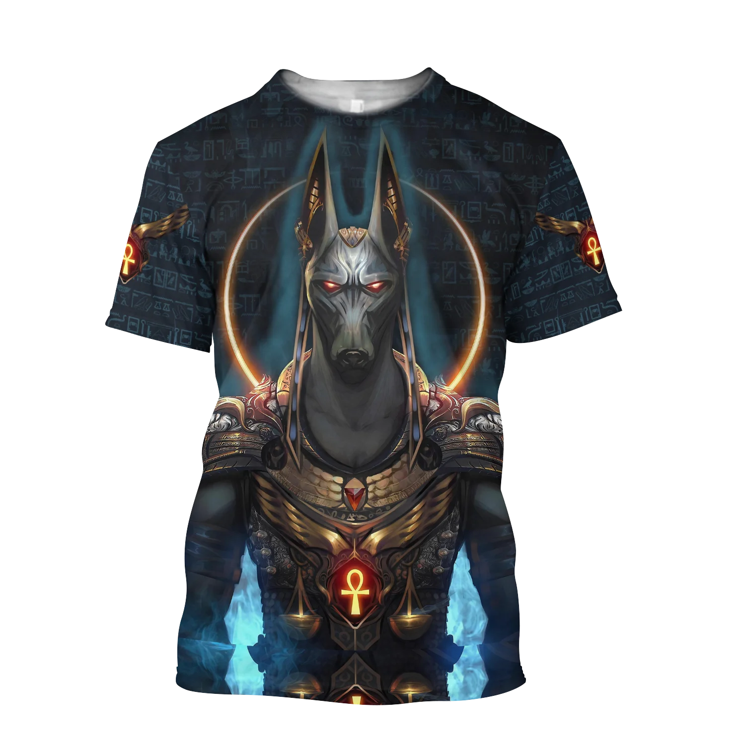 Sommer Mode Männer t-shirt 3D Gedruckt Anubis Alte Ägyptische Mythologie T-Shirt Straße Trend Wilden Unisex kurzarm TTD02 – Detail 8