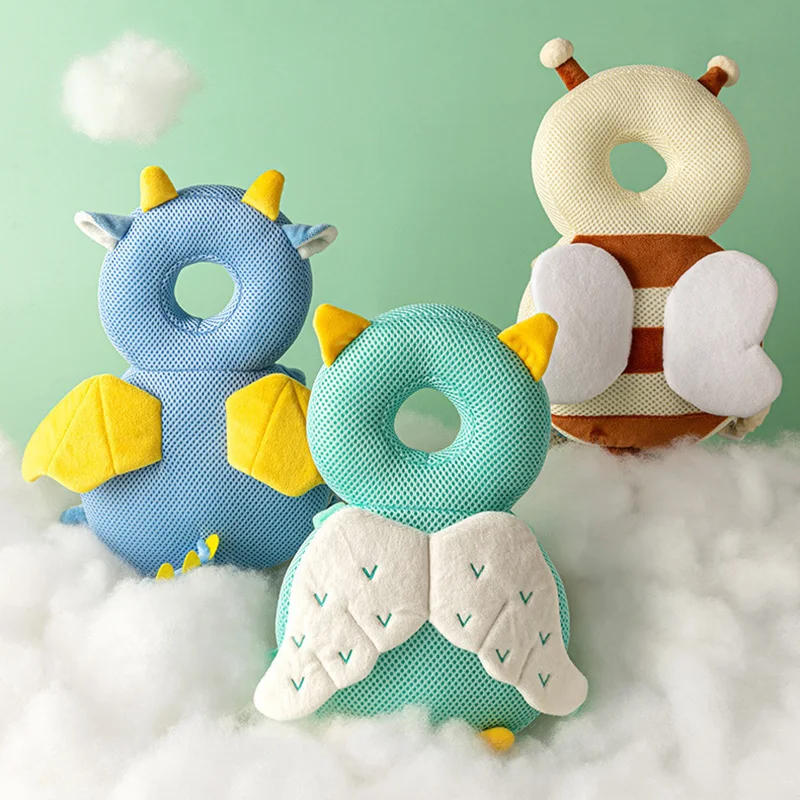 Baby Head Body Supports Protector Safety Pillow for Toddlers Cotton Cartoon Backpack Cushion Infant Security Headgear Car Seat