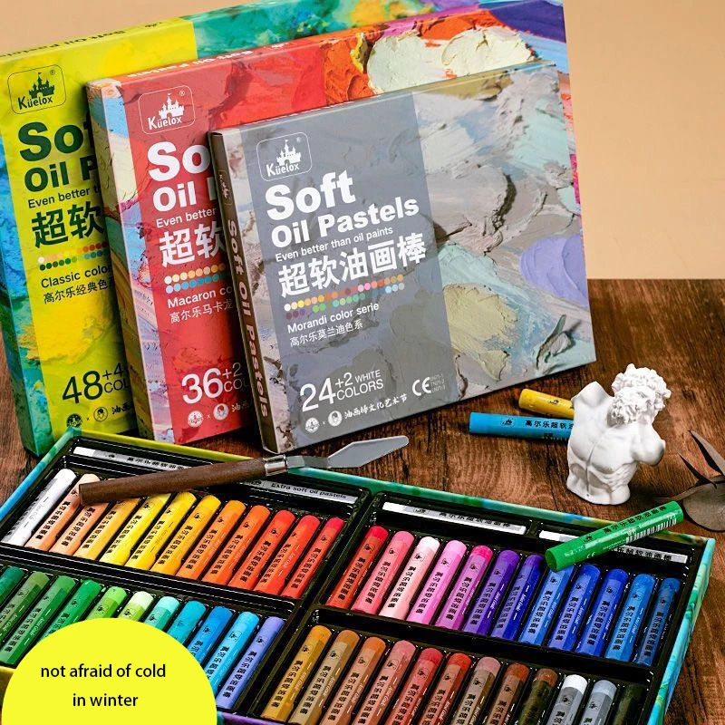 Oil Pastels Colored Crayons 24/36/48 Kuelox Soft Washable Drawing Classic Macaron Morandi For Gift