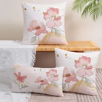 1pc Floral Print Cushion Cover Without Filler, Modern Throw Pillow Case For Sofa, Throw Pillow Party Decoration 17.7in 6