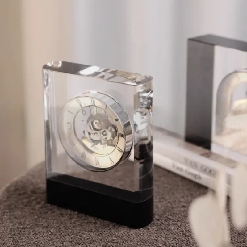 

Modern Luxury Transparent Clock Living Room Bedroom Bedside Table Study Decoration Ornaments