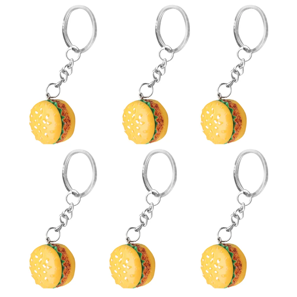 

6 Shaped Keychain with Ring Simulation Keychain Pendant Resin Keychain Decoration for Backpack, Gift, DIY Craft