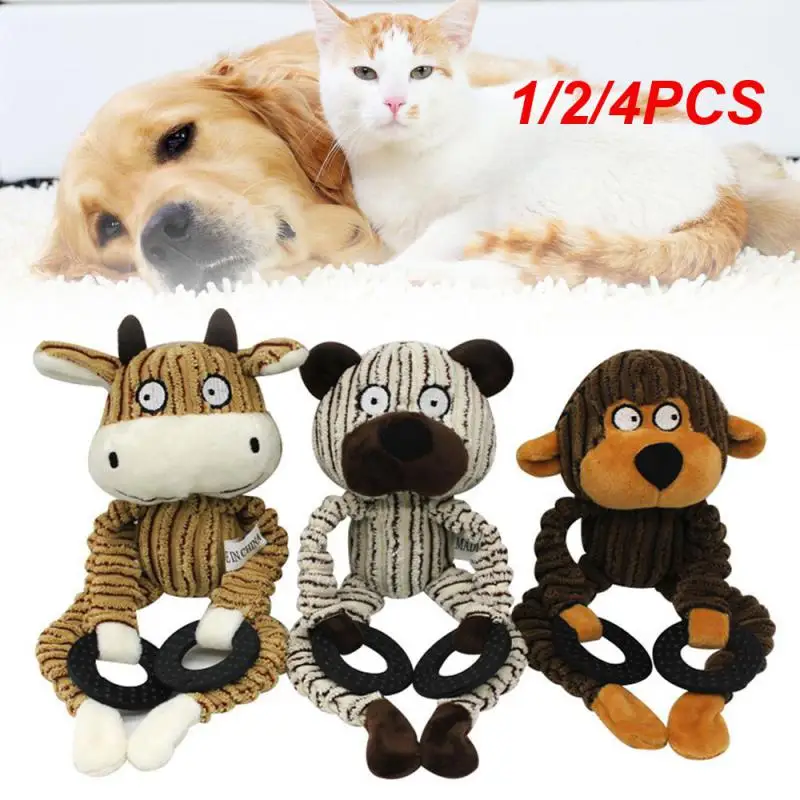 

1/2/4PCS Cute Animal Shaped Plush Dog Toy Funny Small Large Dogs Squeaky Chew Toys Pets Outdoor Interactive Accessories