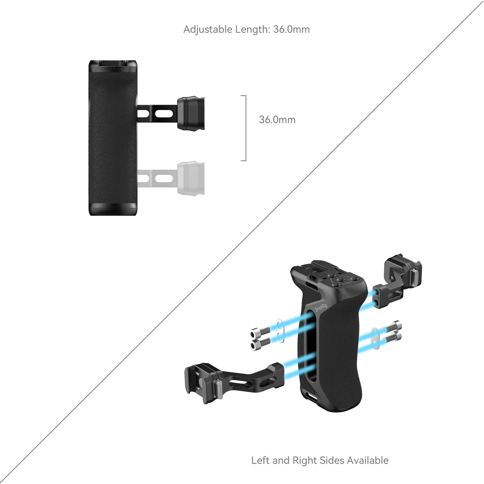 HawkLock H21 Quick Release Side Handle w Quick Release NATO Rail Handgrip for DL