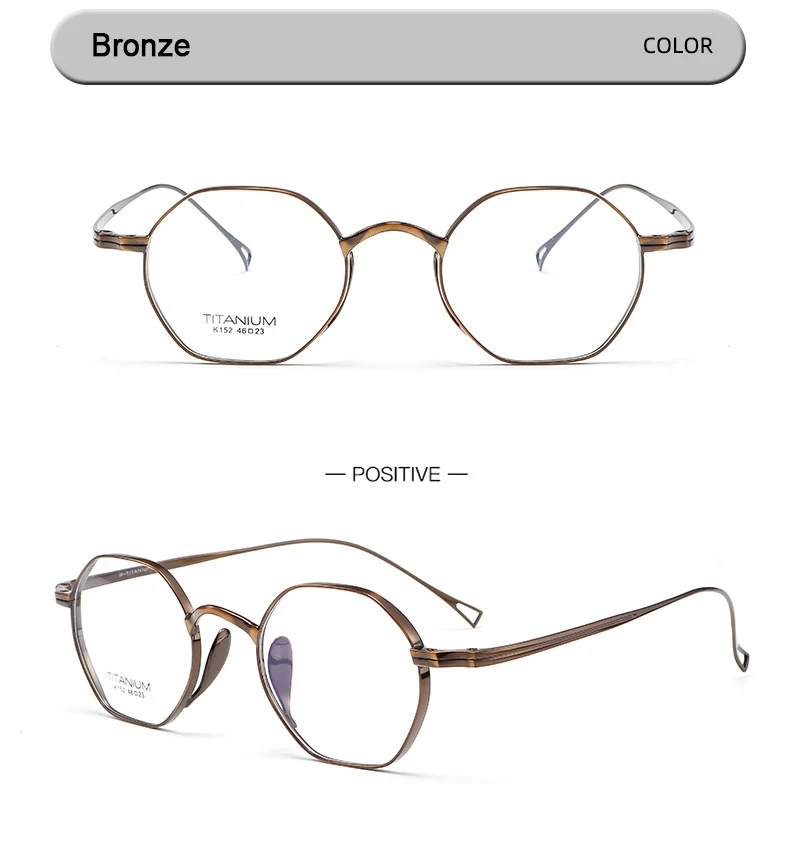 Handgefertigte Herren-Anti-Blaulicht-Rahmen im japanischen Stil, sechseckige Brille aus reinem Titan, KMN152, photochrome optische Myopie-Brille – Detail 15