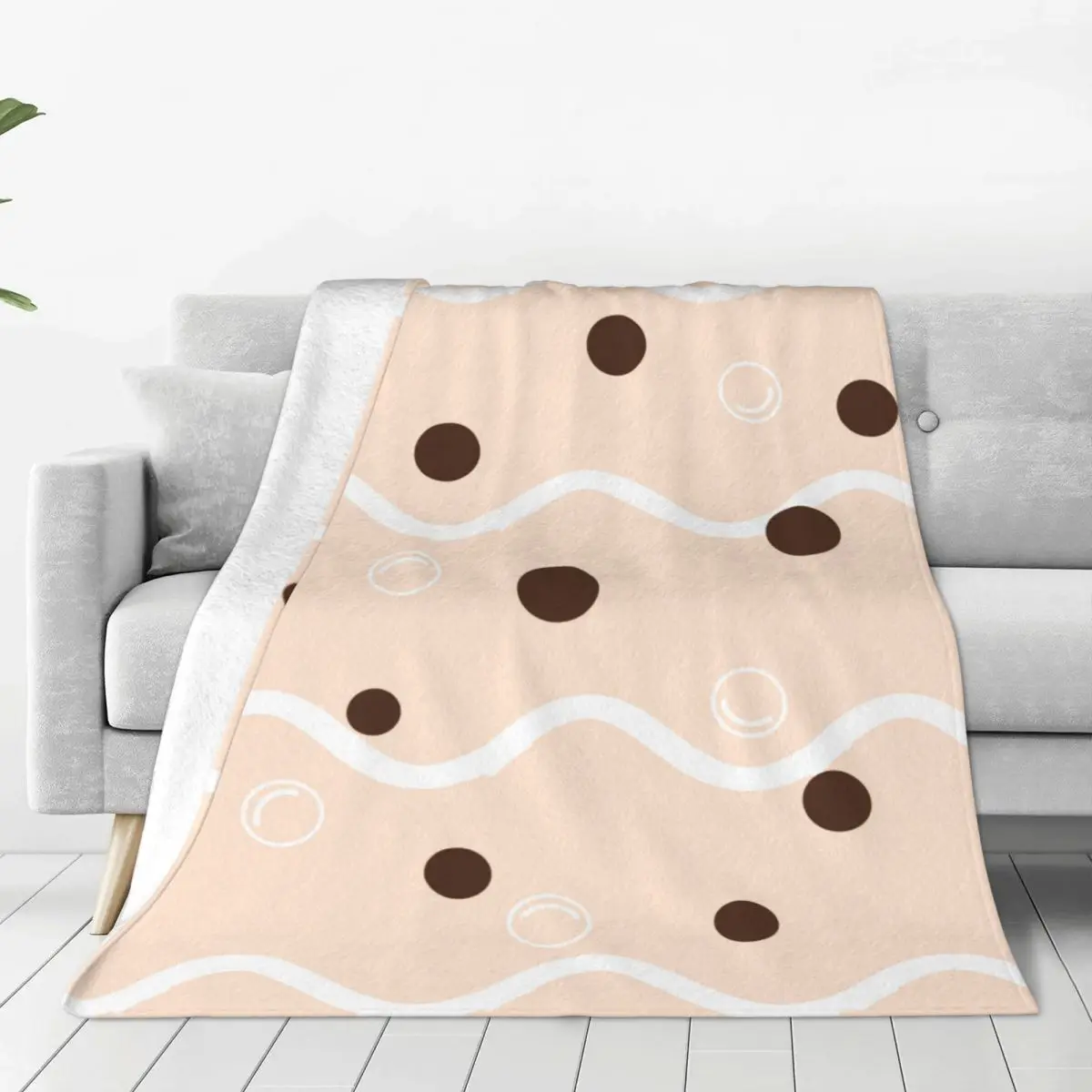 

Bubble Tea Cartoon Blanket Flannel Spring/Autumn Multifunction Lightweight Throw Blankets for Bed Car Plush Thin Quilt
