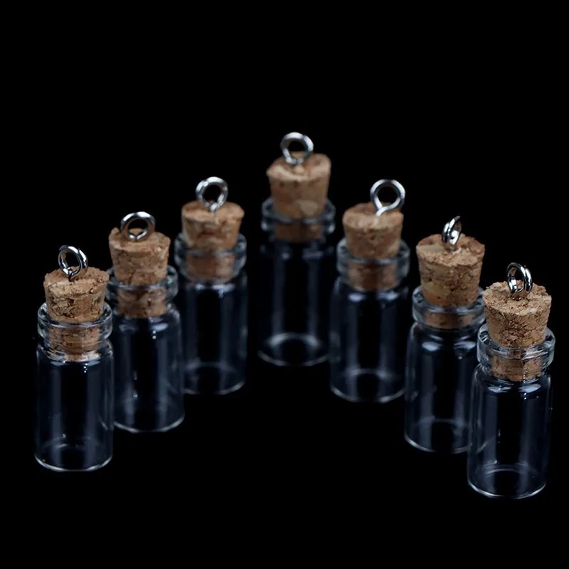 5/10Pcs Mini Small Glass Bottles with Clear Cork Stopper Jars Tiny Wedding Vials Message Favor Containers Jewelry New
