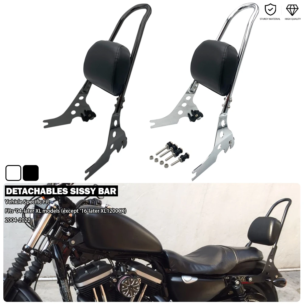 Detachables Sissy Bar Passenger Backrest Fit For Harley Sportster 1200 Nightster Roadster Forty-Eight Special Seventy-Two XL1200