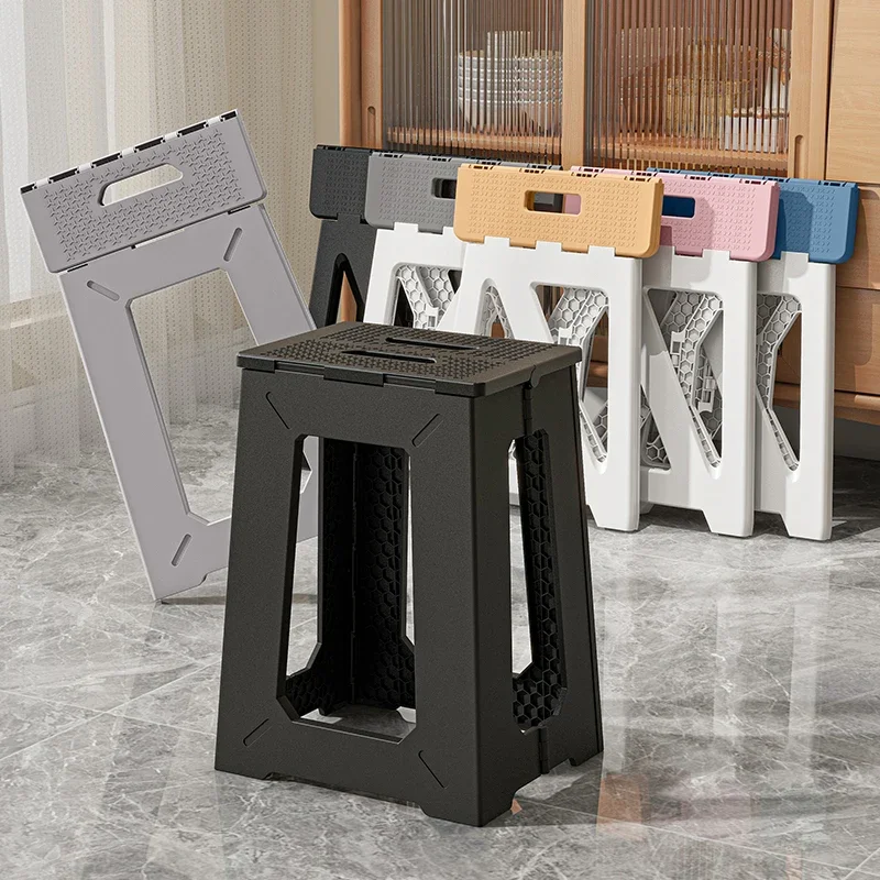 Adult Plastic Stool Home Portable High Stool Children Bathroom Outdoor Camping Chair Folding Bench