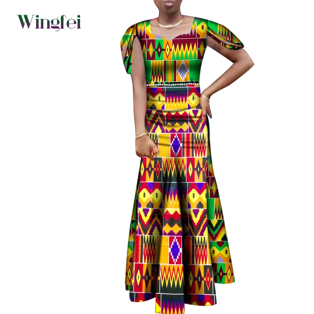 African Dresses Long Maxi Sleeveless Dresses Fashionable Dress Multi-color Floral Printed Dress for Women Party Dress Wy7640