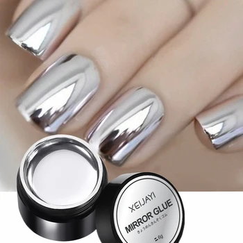 Mirror Metal Gel Nail Polish with Silver Rose Golden Painting Drawing - Easy to Apply and Long-Lasting 1