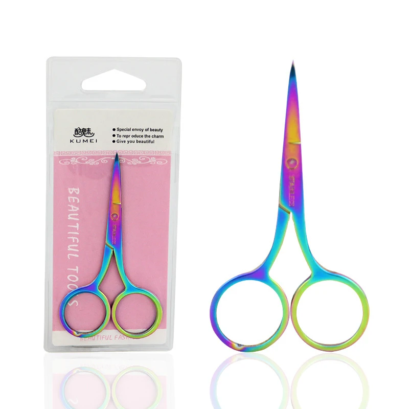 Stainless Steel Colorful Eyebrow Scissors Cutter Eyelashes Eyebrow Trimmer Makeup Scissor