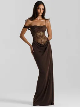 Robe sexy dentelle dos nu une épaule femme soirée