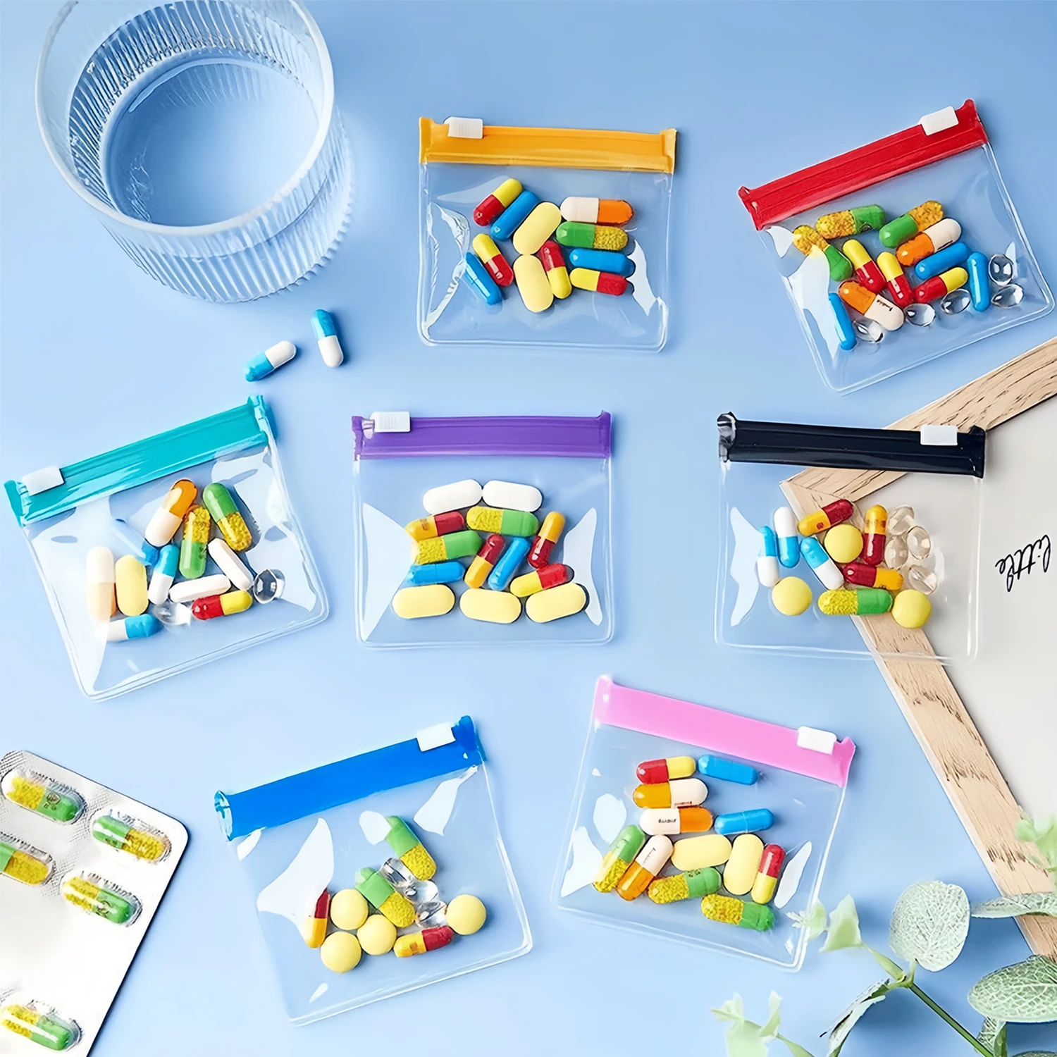 Waterproof EVA Medicine Storage Bags Reusable Pill Pouches
