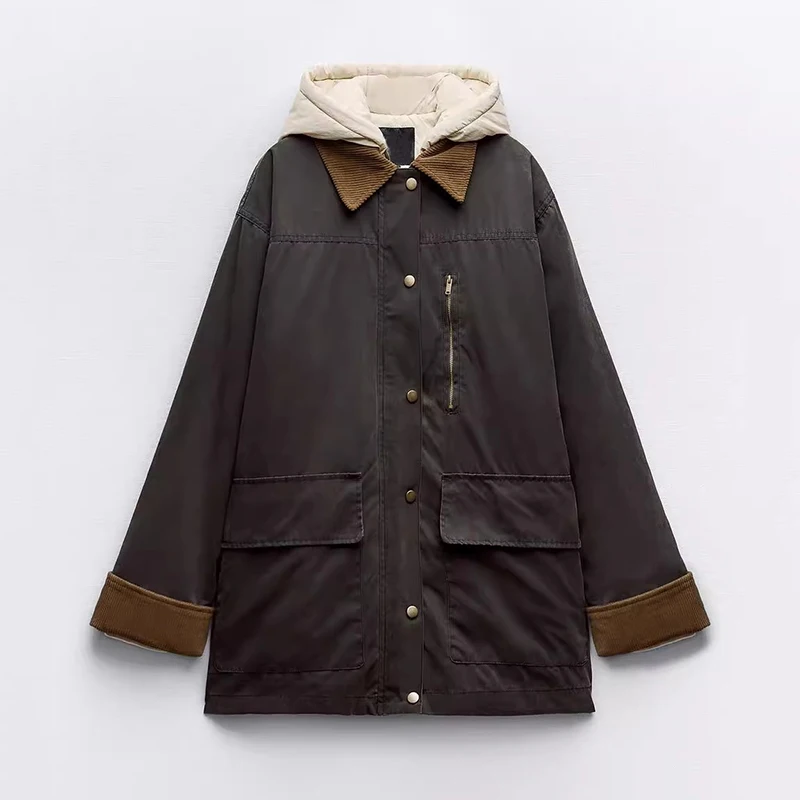 

2024 Long Winter Warm Coat Women Hooded Warm Parkas Cotton Padded Jacket Casual Windproof Loose Jacket Female Overcoat