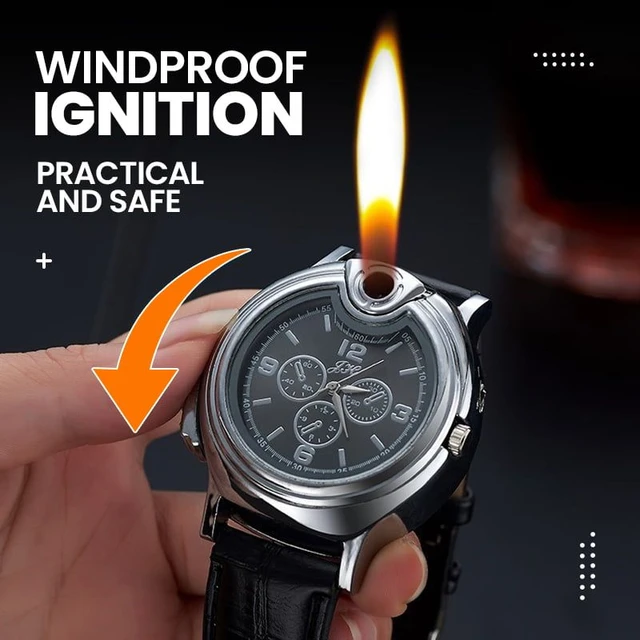 Usb Charging Watch Lighter Metal Windproof And Flameless