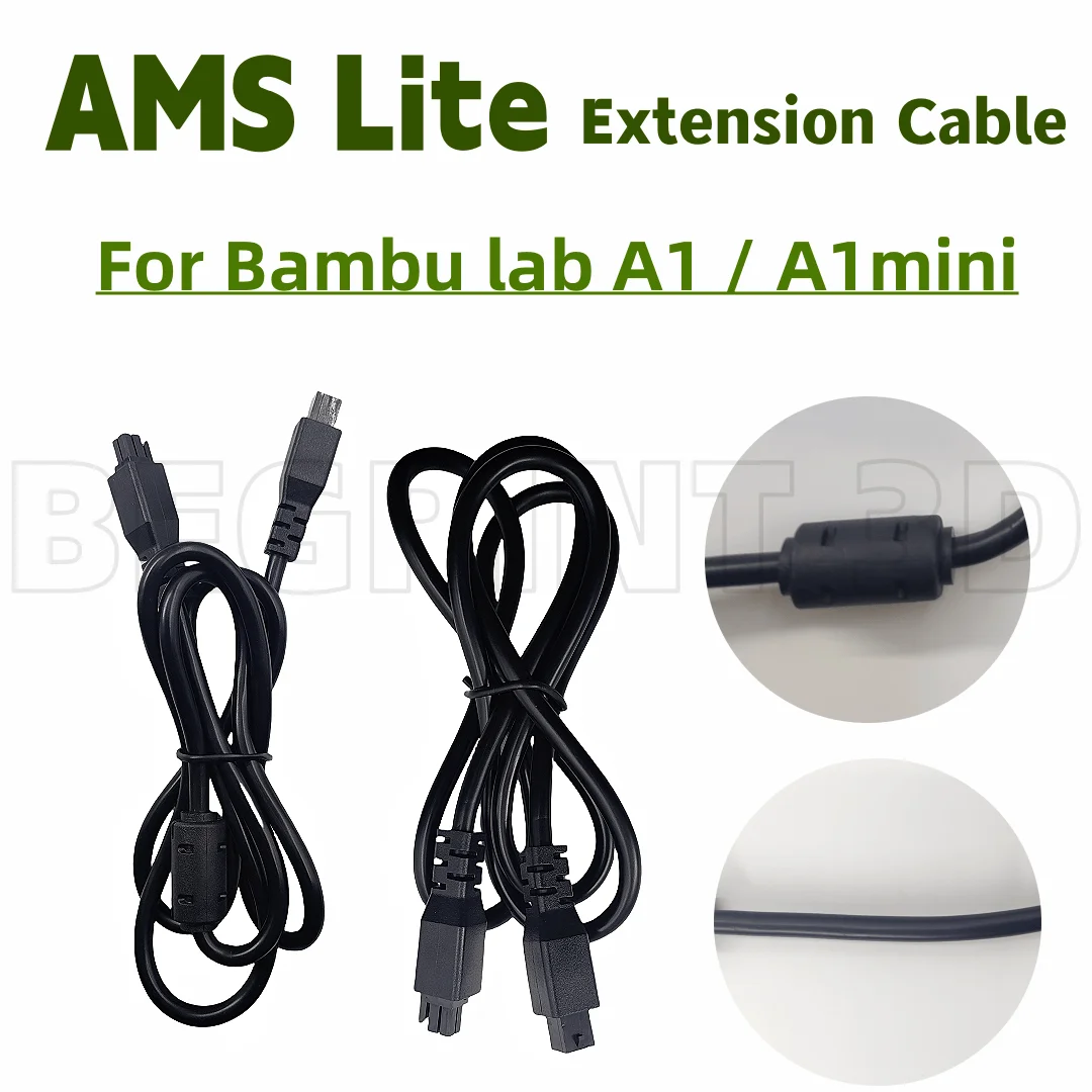 Pour Bambu Lab A1/A1mini AMS Lite 1M Câble D'extension à 4 Broches Avec Anneau Magnétique Pour Bambulab A1 A1mini Imprimante 3D AMS Pièces De Mise à Jour