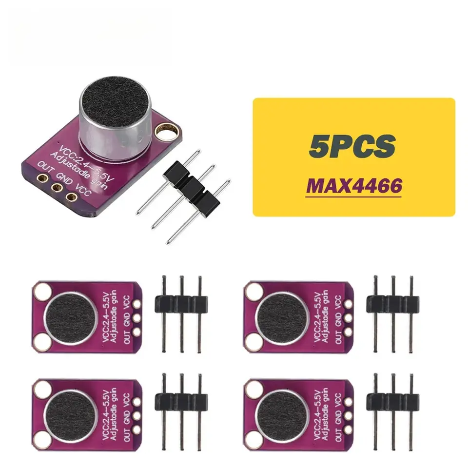 1-10pcs MAX9814 Microphone AGC Amplifier Board Sound Sensor Module Auto Gain Control Attack for Arduino MAX4466 PCB Board Diy image 8
