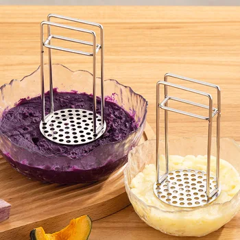 304 Stainless Steel Potato Pusher Pressed Masher Ricer Puree Fruit Juice Maker Smooth Mashed Potatoes Crusher Kitchen Gadget
