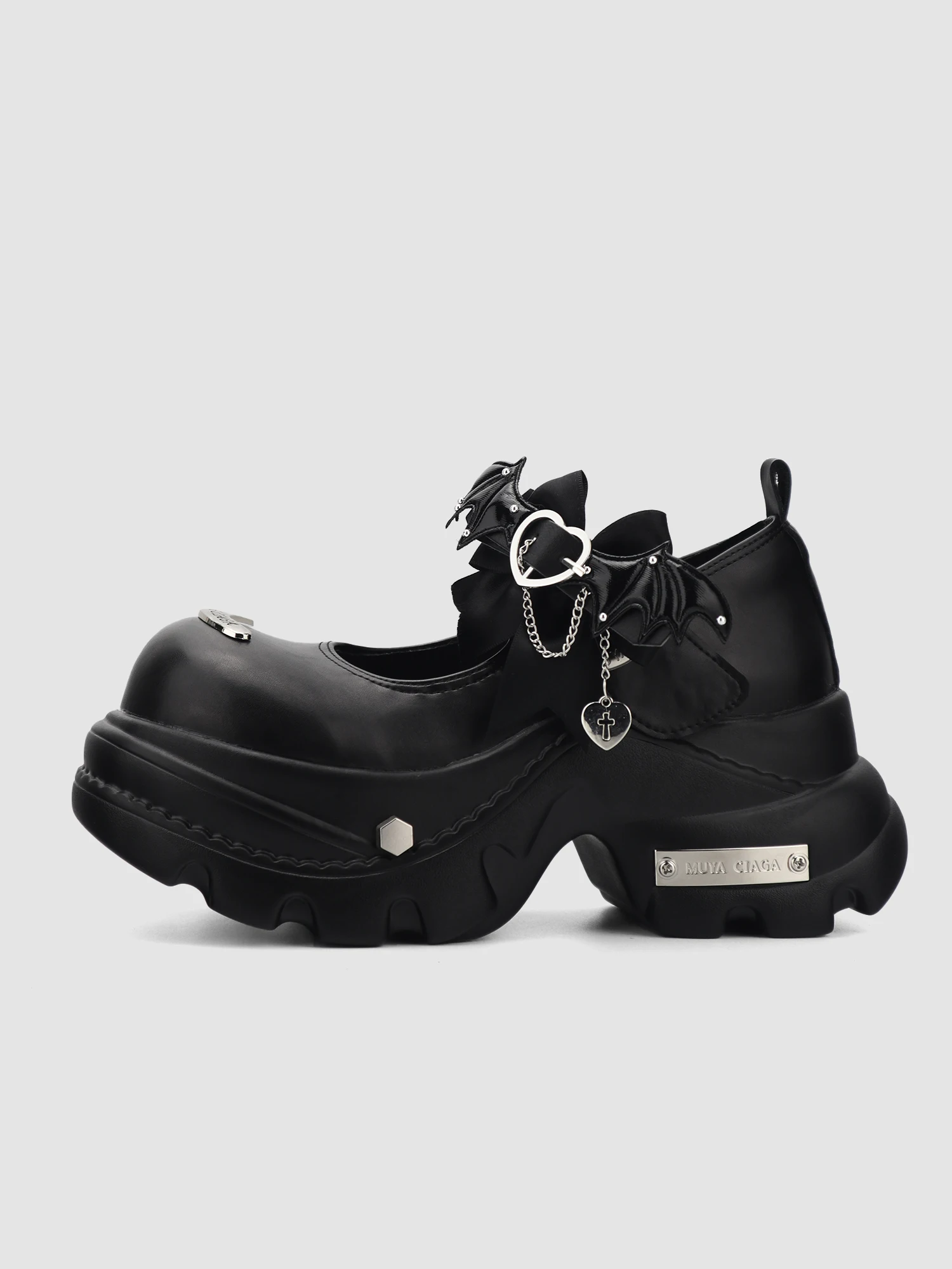 靴 sculture sistercurie maryjaneshoes y2k Y2k Subculture Millennial Original Gothic Style Rivet High