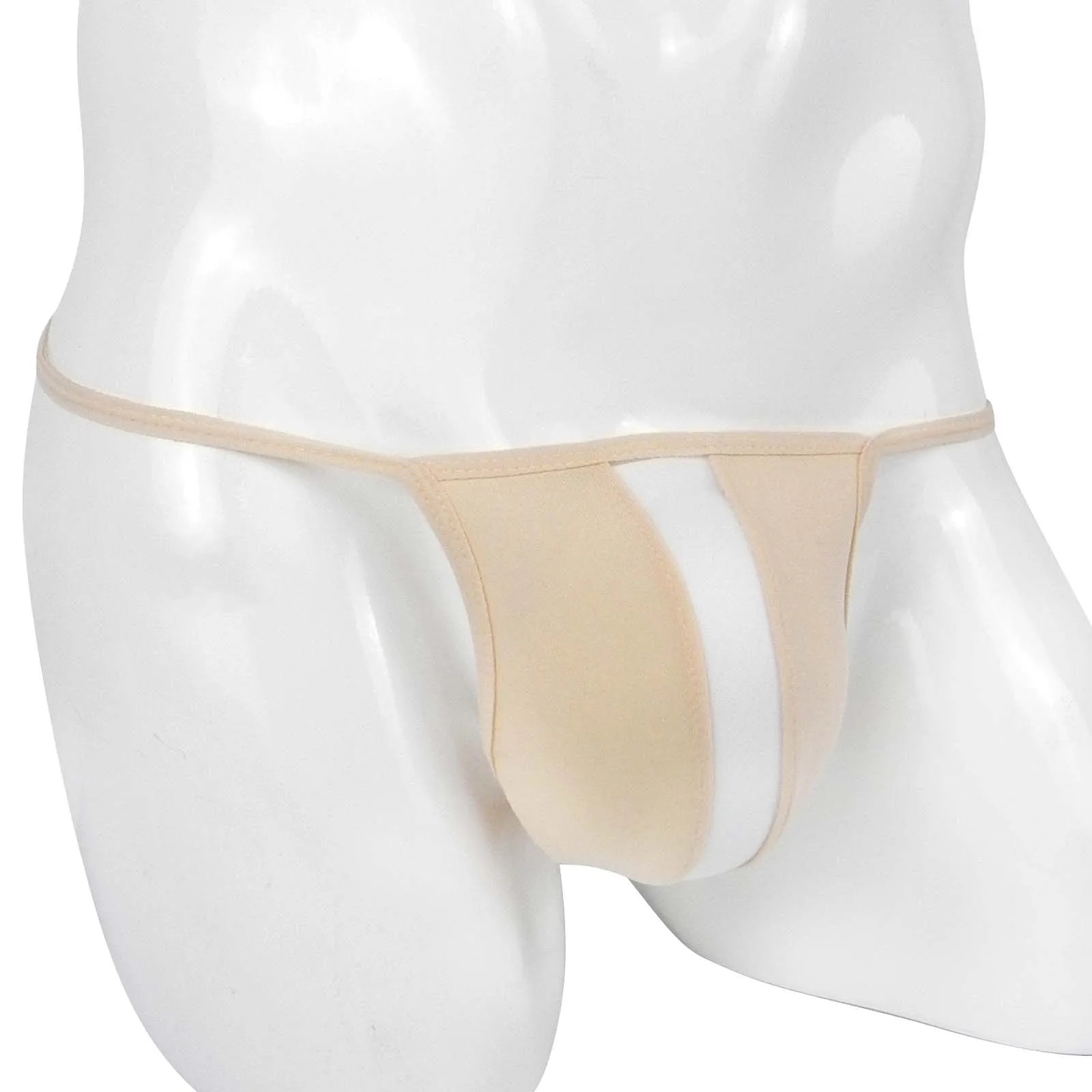 Male Underwear Men's Sexy Middle Sheer T Back Underwear Mini Striped Thong Ultra-Thin Buttocks Sheer Panties G string Sissy Bikini
