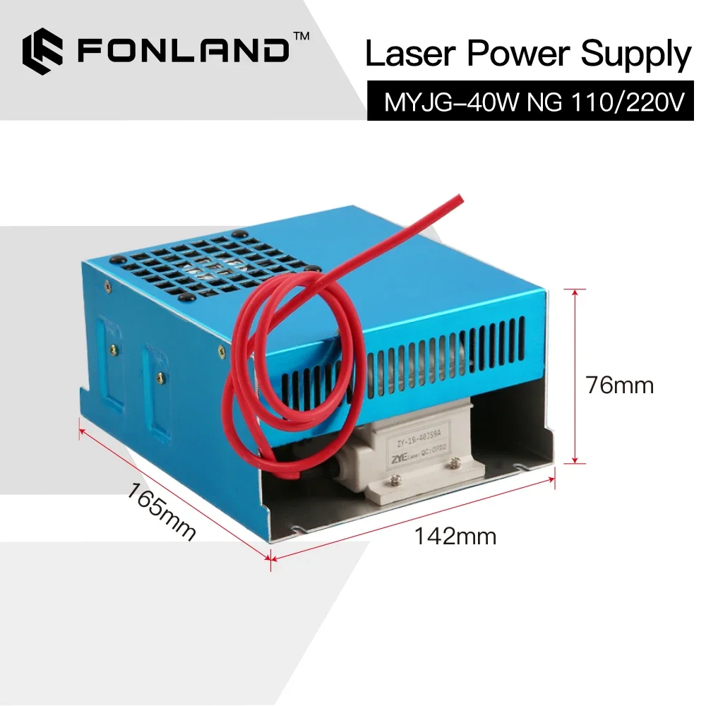 FONLAND 40W CO2 Laser Power Supply M40WT 110V 220V for CO2 Laser Engraving Cutting Machine Model A