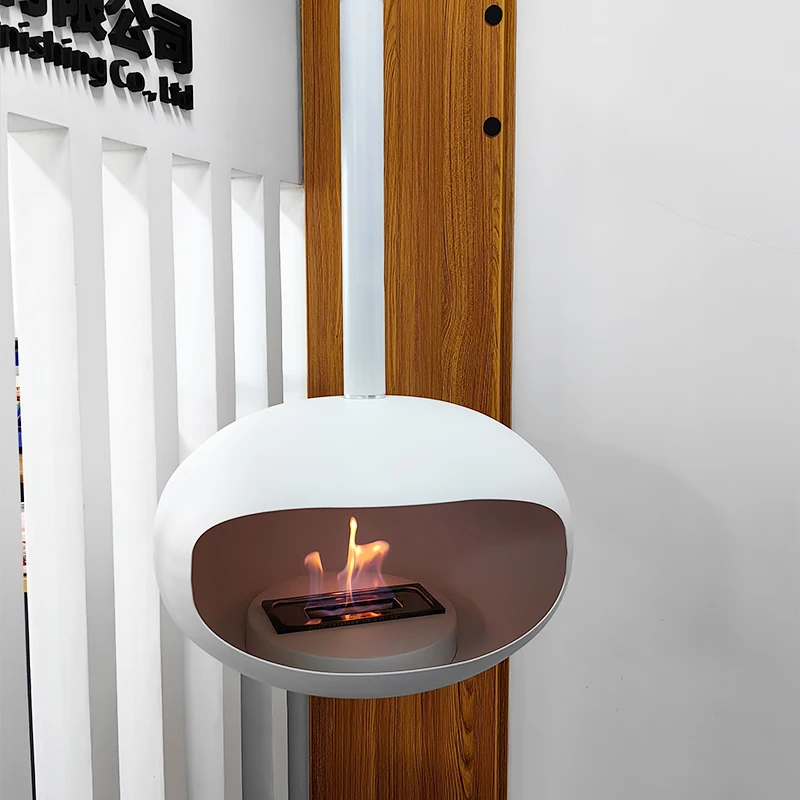 Roof mounted bio ethanol suspended fireplace cocoon hanging floating fireplace