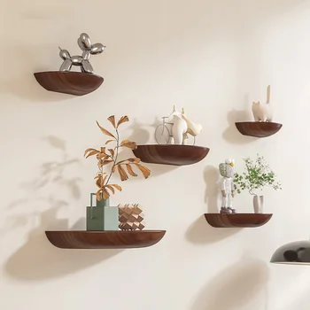 Solid Wood Semicircle Wall Shelf 1