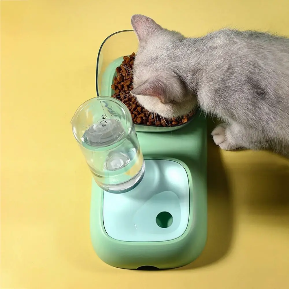 

Removable Cat Water Bowl 2-in-1 Plastic Anti-overturning Kitten Water Fountai Cat Water Dispenser For Puppy