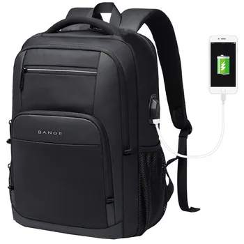 Bange Zaino da uomo impermeabile Zaino da lavoro resistente da uomo Zaino da viaggio per notebook Zaino per laptop Borse da 15,6 pollici Maschio Mochila Teen 1