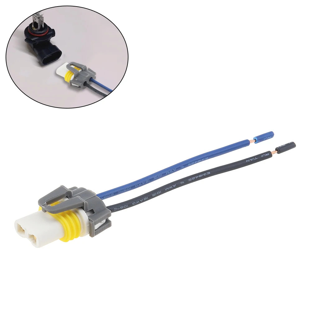 

9006 9005 H10 9012 12V Female Wire Harness Connector HID Light Wiring Replacement Pigtail Adapter Plug Socket Extension Cable