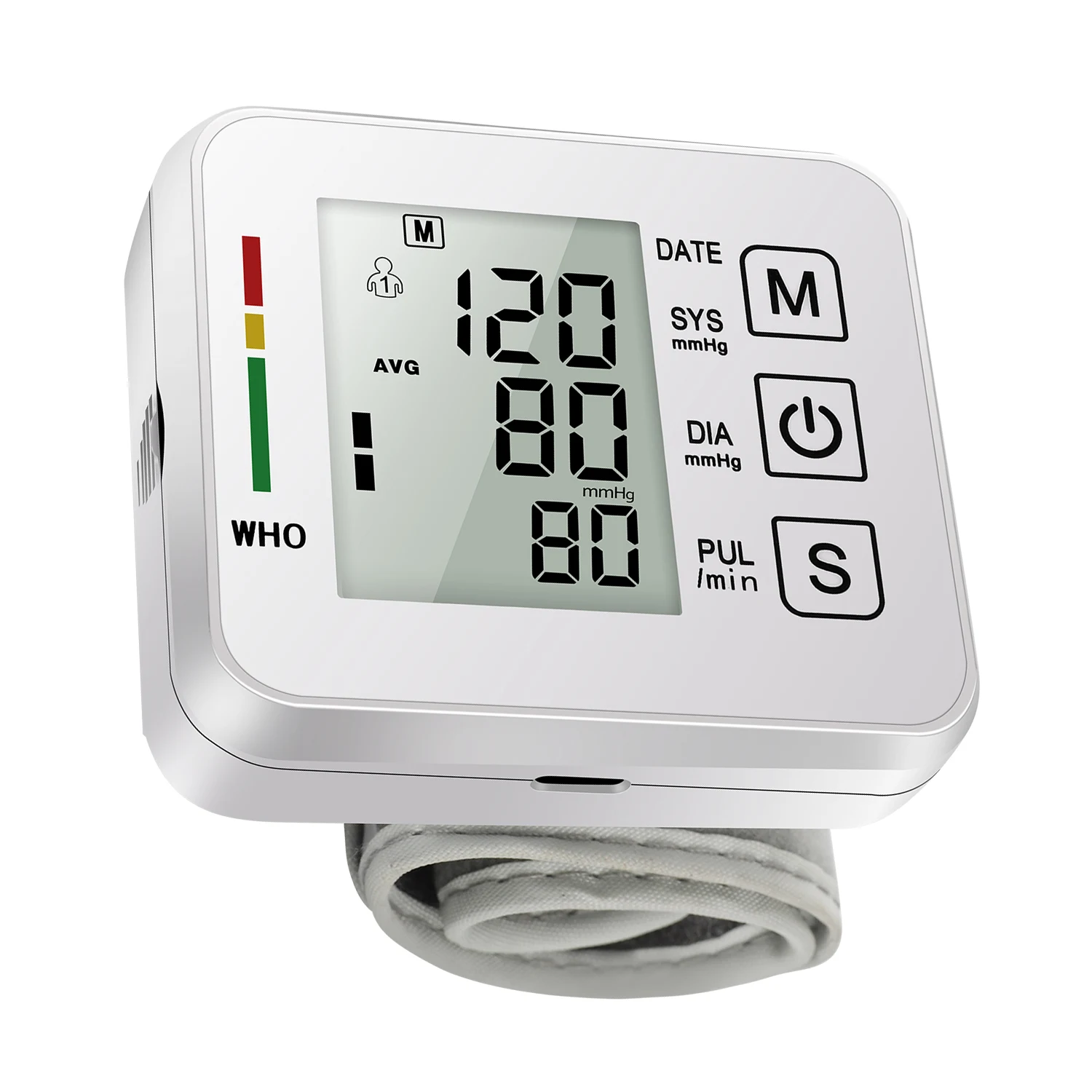 Automatic Digital Wrist Blood Pressure Monitor Sphygmomanometer Tonometer Tensiometer Heart Rate Pulse Meter BP Monitor