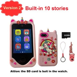 Children's Unicorn - Themed Smart Toy Phone with Games and Music Player - Perfect Gift (Type 2 pink)