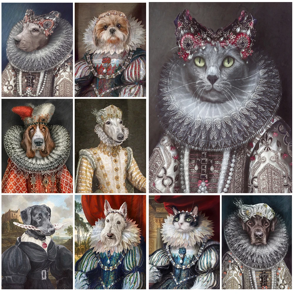 

Vintage Cat Princess Countess Poster Wall Pictures For Living Room Nordic Poster Wall Art Canvas Painting Home Decor Unframed