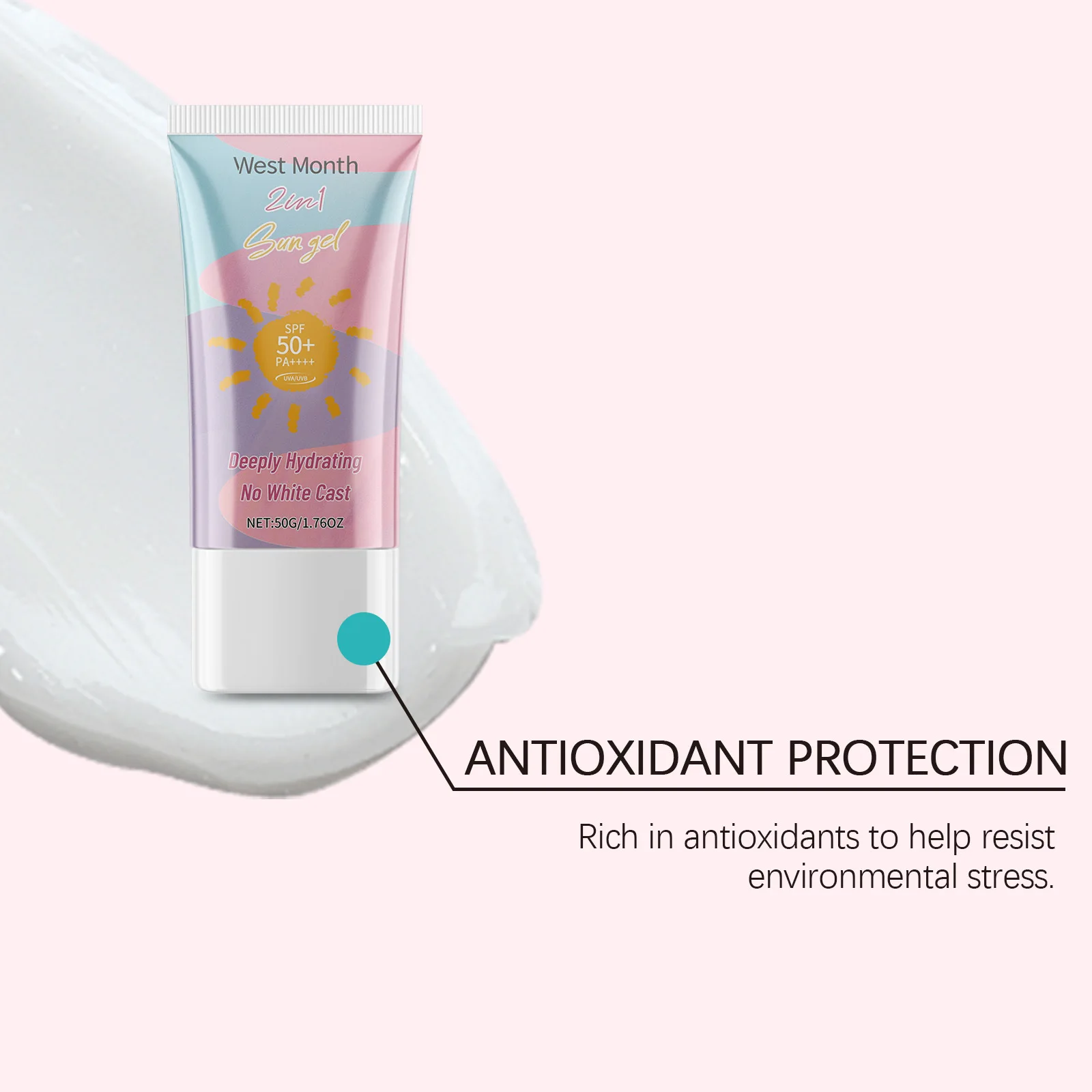 Resist UV Sun Gel Broad Spectrum Anti Sunlight Sunburn High Sun Protection Hydrating Long Lasting Outdoor Sport SPF50 Sunscreen