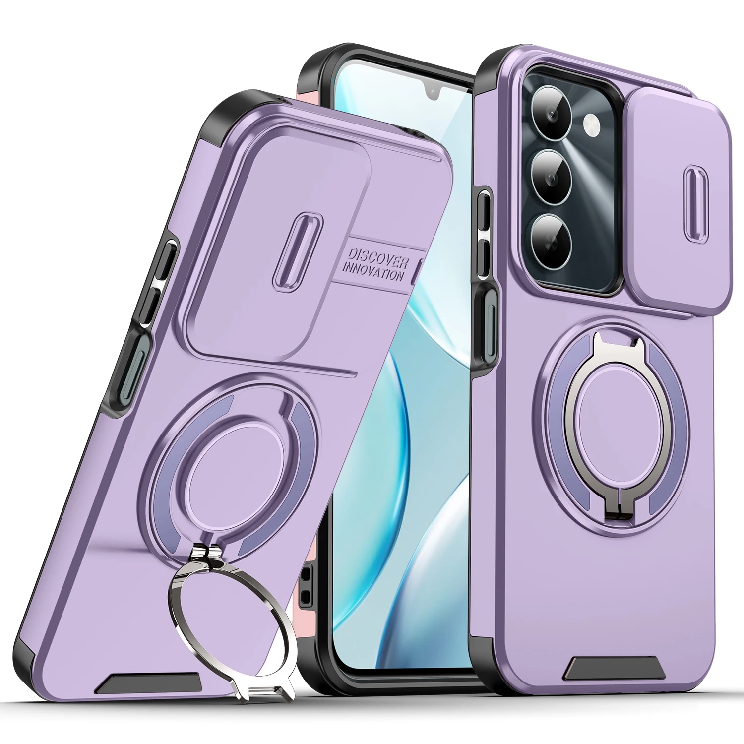 360° Rotating Magnetic Finger Camera Slide Cover Phone Case