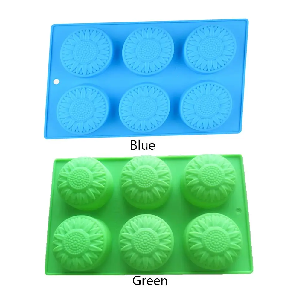 6 Cavities Creative Flower Shaped Silicone DIY Handmade Soap Mold Fondant Cake Decorating Candle Mold Pudding Candy