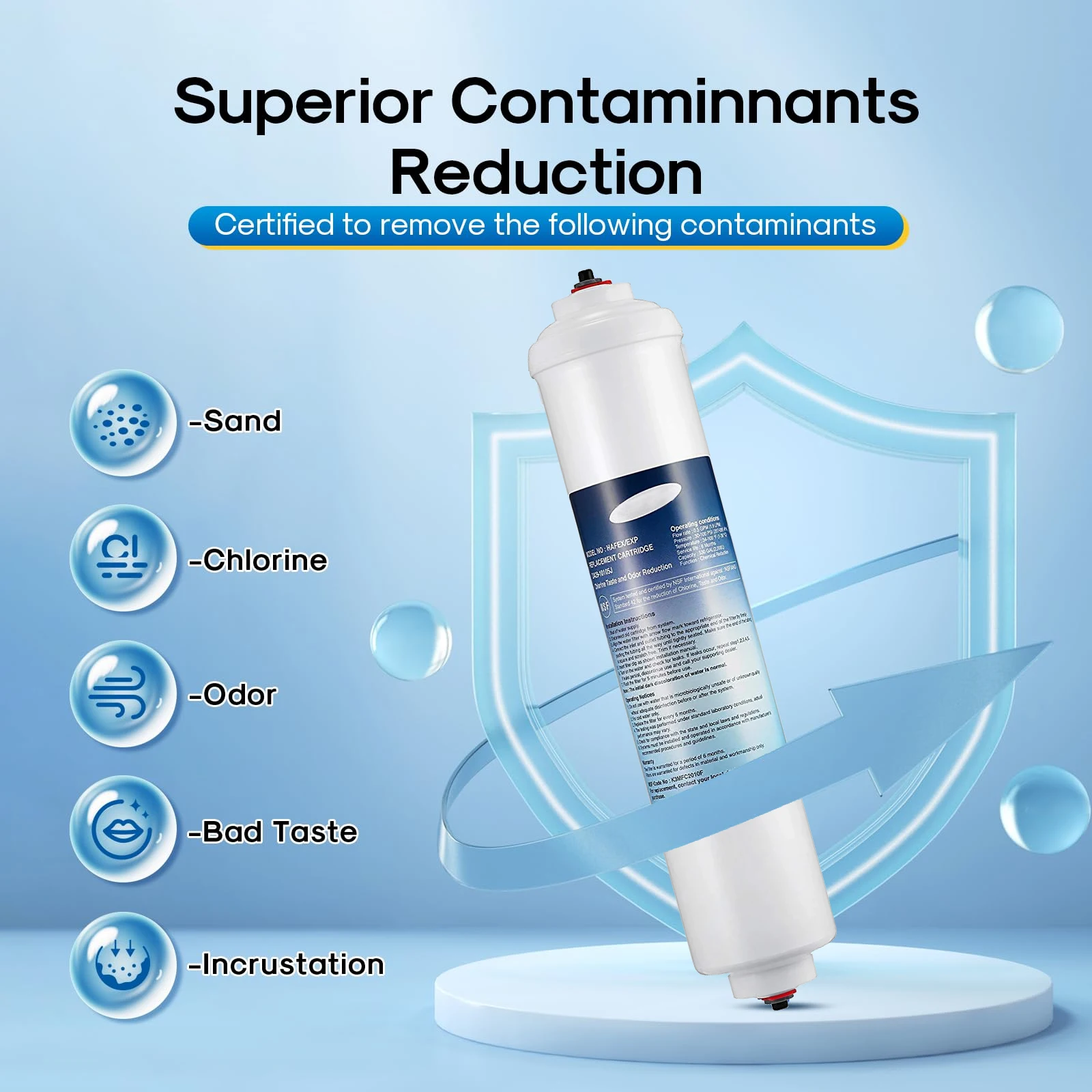 Inline Water Filter Replacement DA29-10105J for GE GXRTPR GXRTDQ 4378411RB Samsung HAFEX/EXP Whirlpool WHKF-IMTO IC-100A
