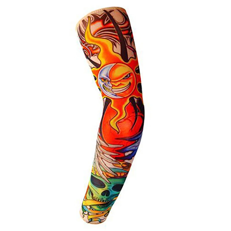 Nylon Elastic Fake Temporary Tattoo Sleeve Designs Body Arm Stockings 6 PCS For Men Women