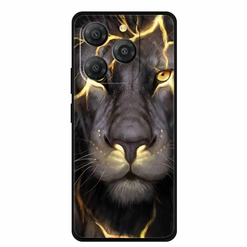 Black Lion & Wolf Silicone Soft Phone Case - Sleek Back Cover