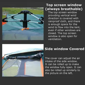 3 Person Automatic Camping Tent Hiking Instant Canopy Pop Up Tents Waterproof 4