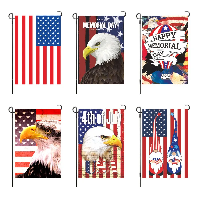

30x45 см День Независимости, Садовый флаг, льняной двухсторонний флаг, украшение для двора, счастливый день США, ранний декор, флаг США