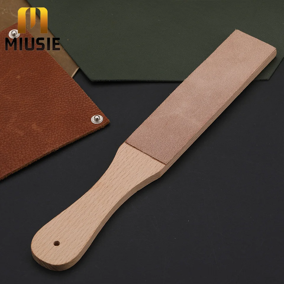 Wood Leather Sharpening Board MIUSIE Leather Knife Sharpener Double Sided Polishing