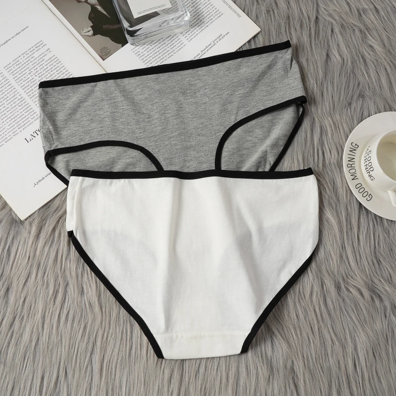 3PCS Women's Cotton Panties Casual Mid-rise Seamless Briefs High-stretch Underwear Comfortable Breathable Female Underpanties