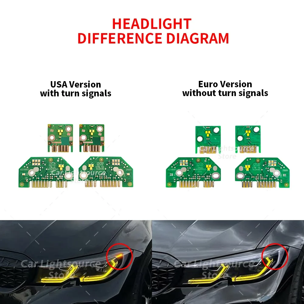 2019-2022 BMW 3 시리즈 G20 G21 레이저 헤드라이트용 백색광 DRL LED 보드 엔젤 아이 주간 주행등 방향지시등 모듈
