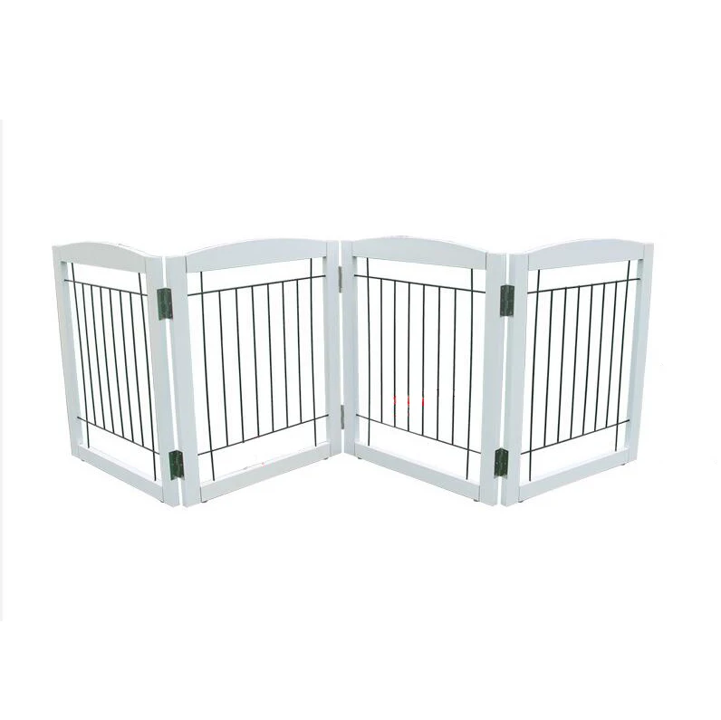 Indoor collapsible wooden pet door safety barrier door dog fence for dog and cat confinement