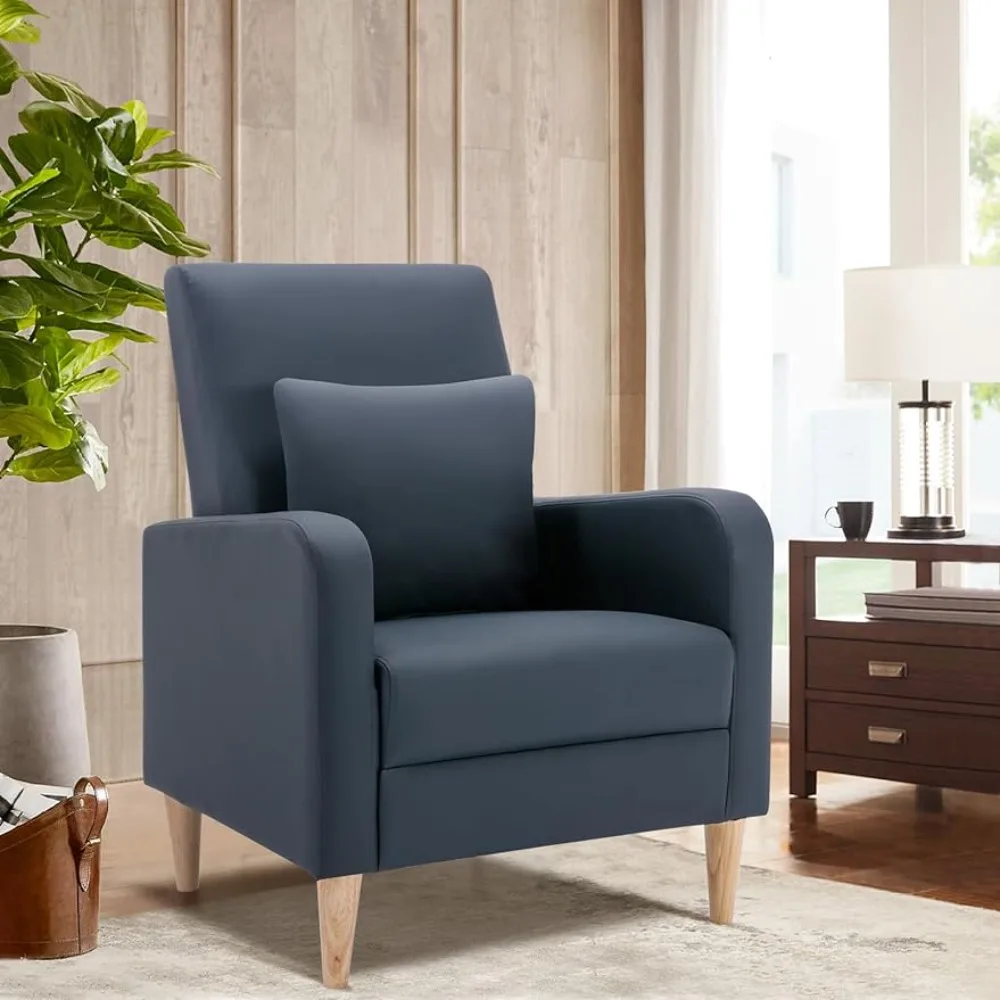 

Modern Upholstered Accent Chair Armchair With Pillow Living Room Chair Single Comfy Armchairs Recliner Interior Furniture Home